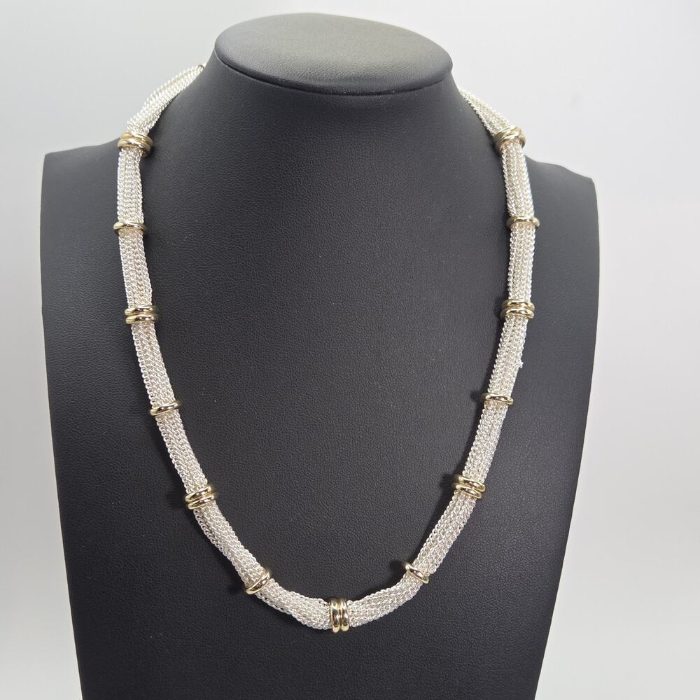 Ralph Lauren Collar Chain Necklace Two Tone Gold & Silver